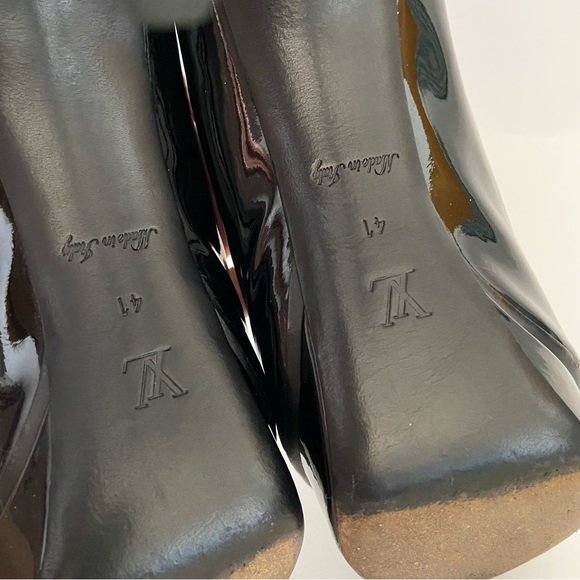 Louis Vuitton Black Patent Leather Peep Toe Platform High Heel Pumps Size 41 - Picture 14 of 16